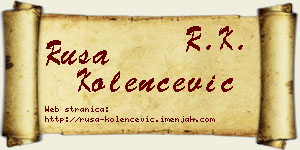 Rusa Kolenčević vizit kartica